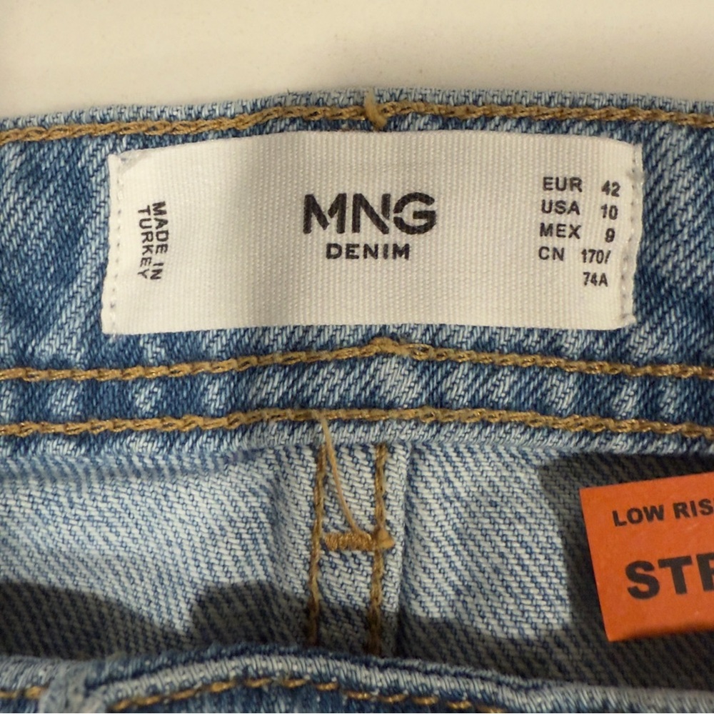 Mango MNG Cargo Jeans Womens 10 Blue Denim Cargo‎ Baggy Grunge Pockets NWT - Picture 5 of 16